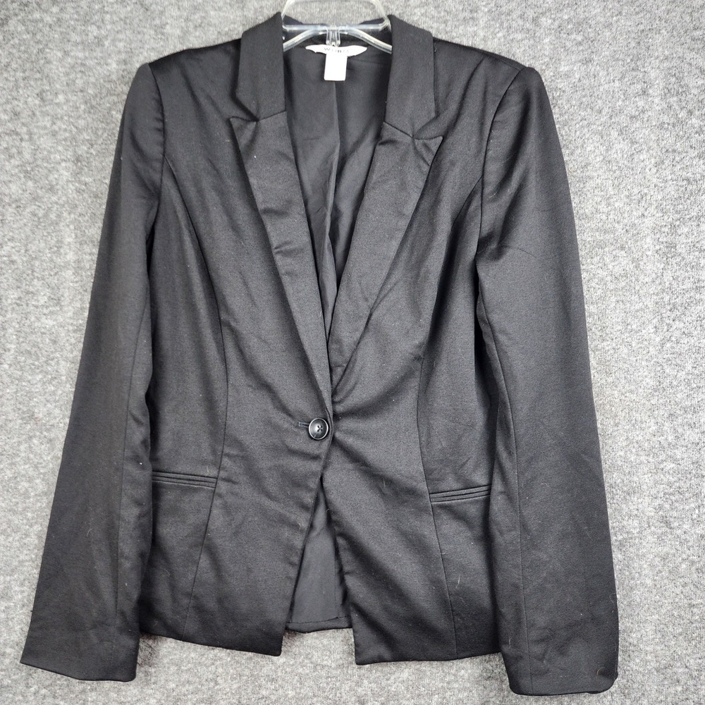 White House Black Market Blazer‎ Womens 8 Black Single Button Stretch Tailored